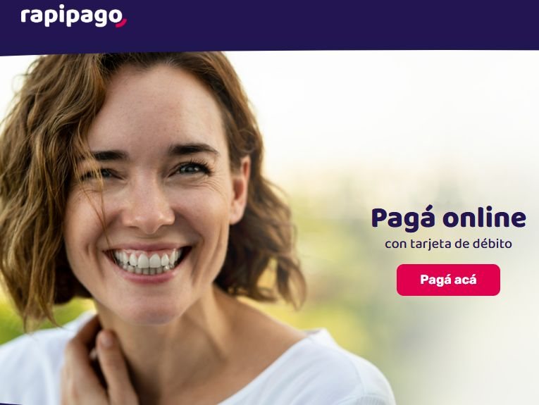 Pantalla inicial de Rapipago con el botón Pagá acá
